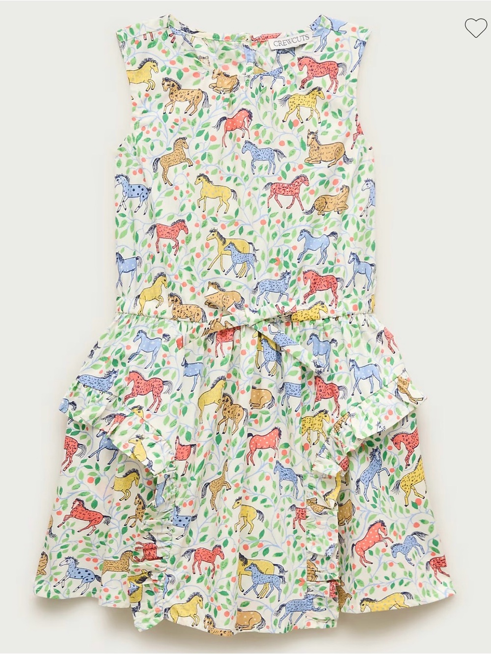 CREWCUTS SIZE 12 Girls' ruffle-skirt dress in wild horses print  CR558